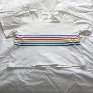 Brandy Melville rainbow striped T-shirt